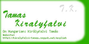 tamas kiralyfalvi business card